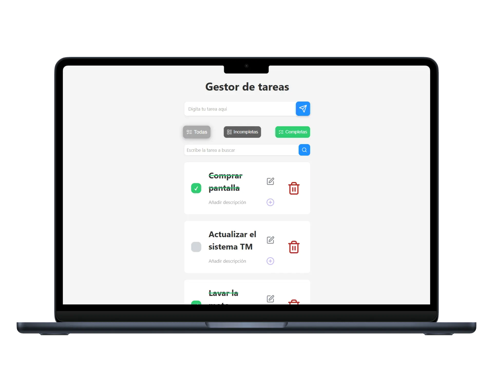 Mockup del portfolio